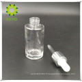 30ml composent l&#39;emballage clair bouteille de compte-gouttes en verre cosmétique vide avec compte-gouttes en caoutchouc